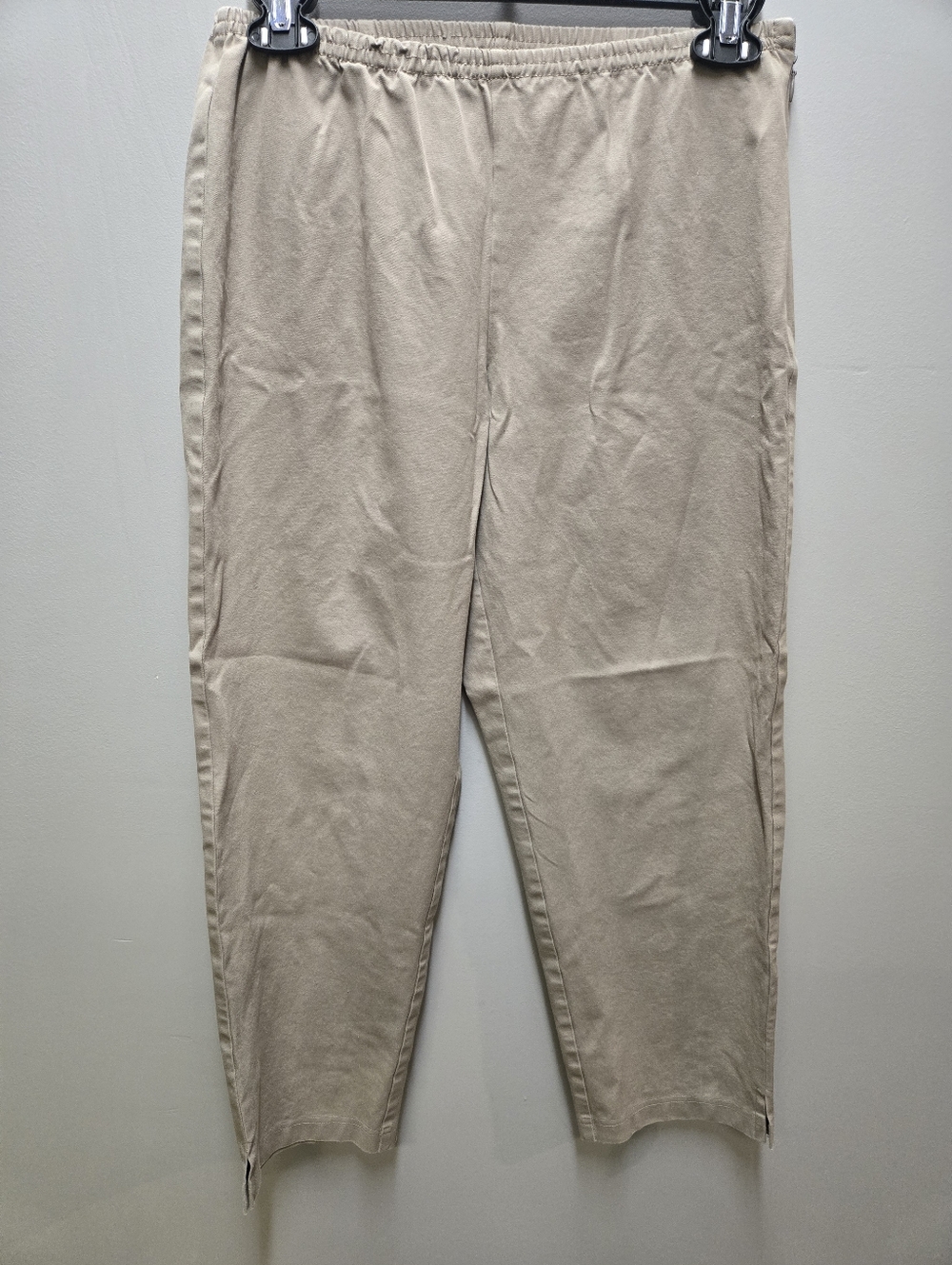 Eileen Fisher Organic Cotton Blend Stretch Ankle Pants Womens Size M Beige